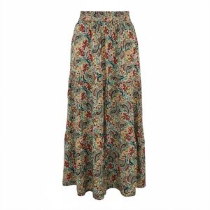Marine Layer Corrine Maxi Skirt Paisley Print Gauzy Cotton Pockets Large